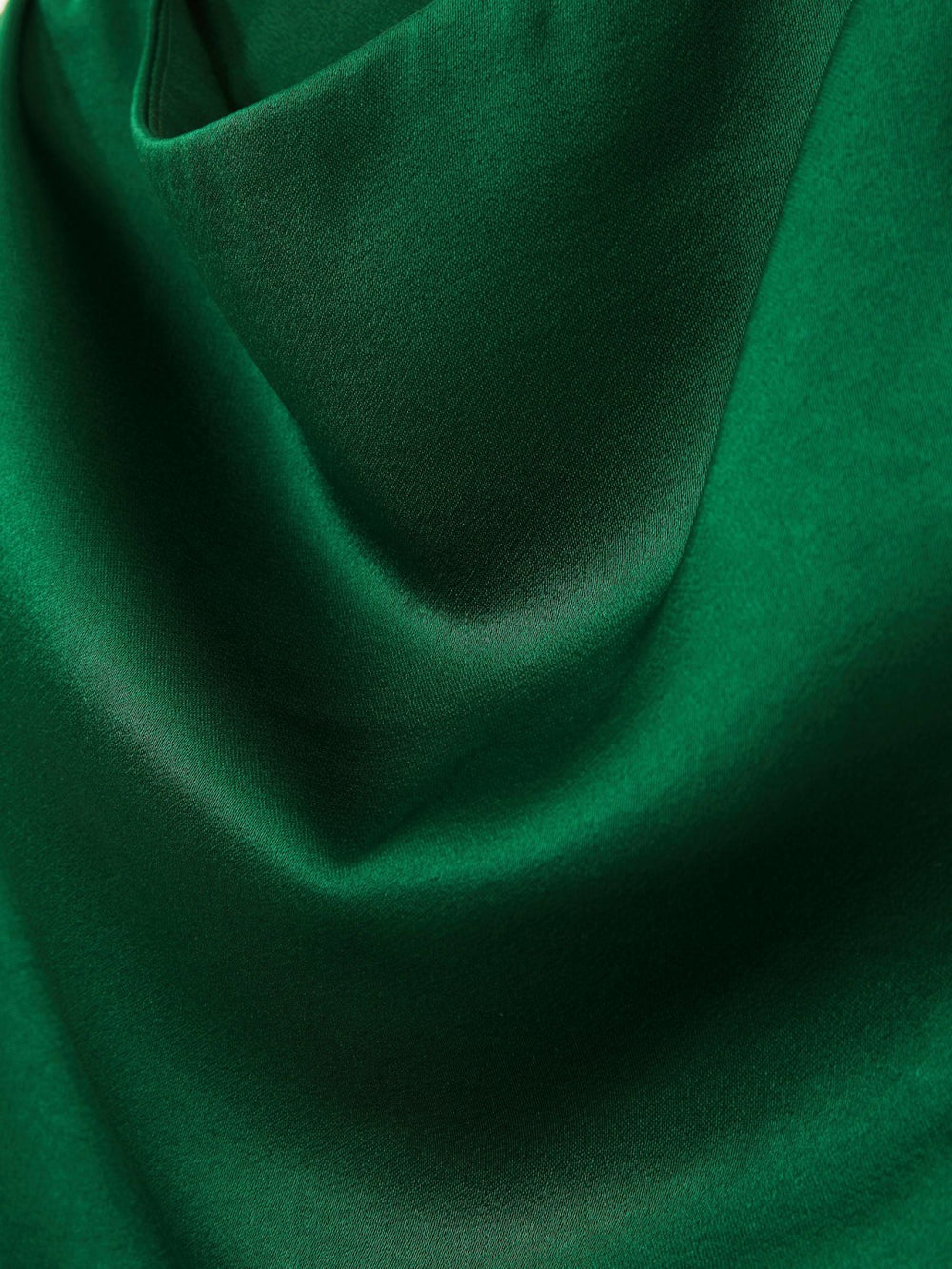 Satin Drape-Neck Layered Dress Green | Women