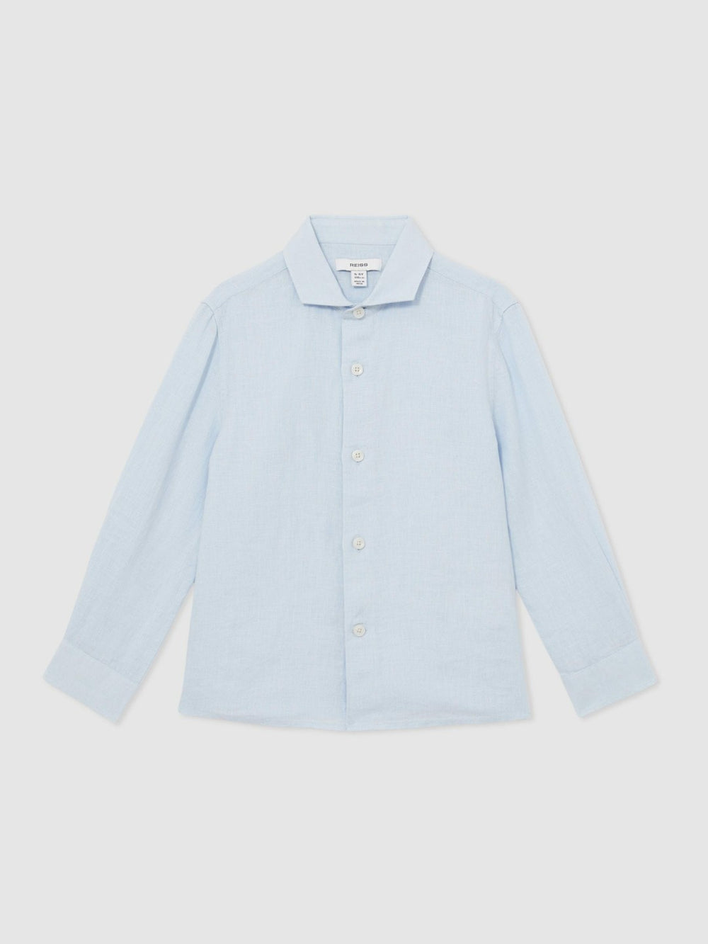 3-9 yrs Linen Cutaway Collar Shirt Pale Blue | Children & Baby