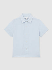 9-13 yrs Short Sleeve Linen Shirt Pale Blue | Children & Baby