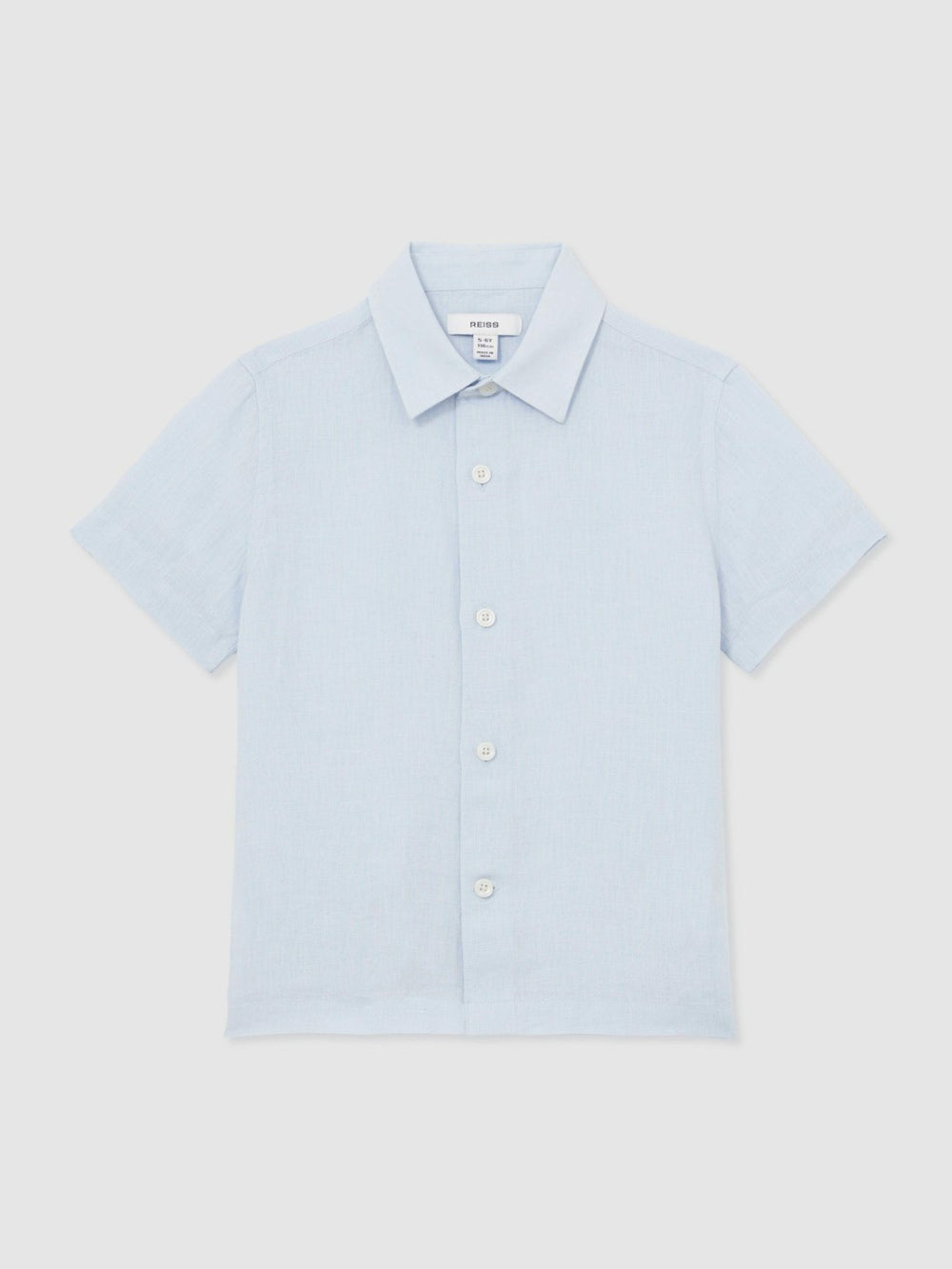3-9 yrs Short Sleeve Linen Shirt Pale Blue | Children & Baby