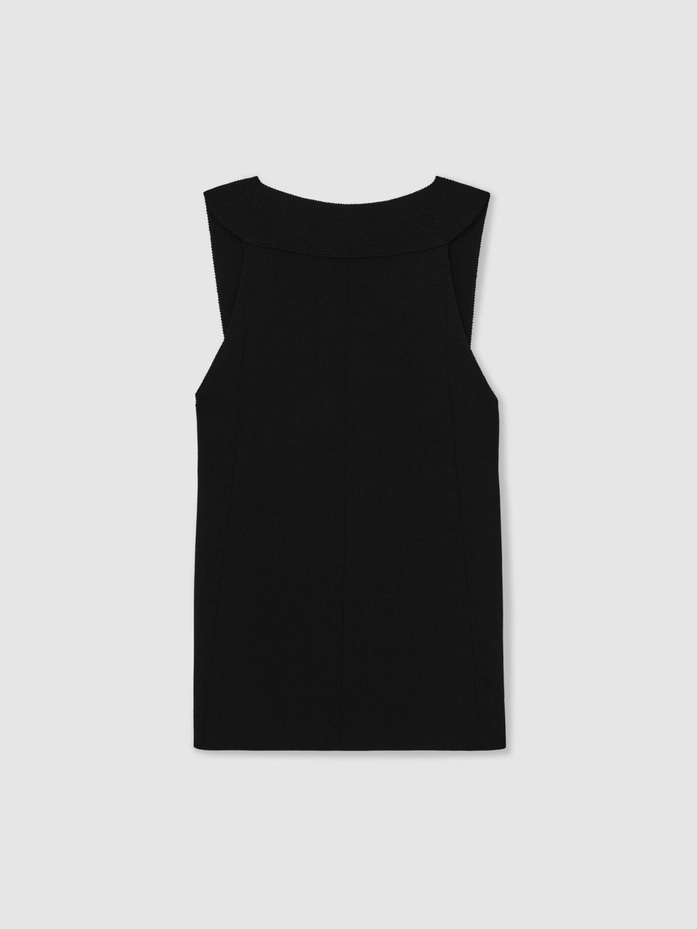 Low-Back Rib-Knit Vest Black | Women