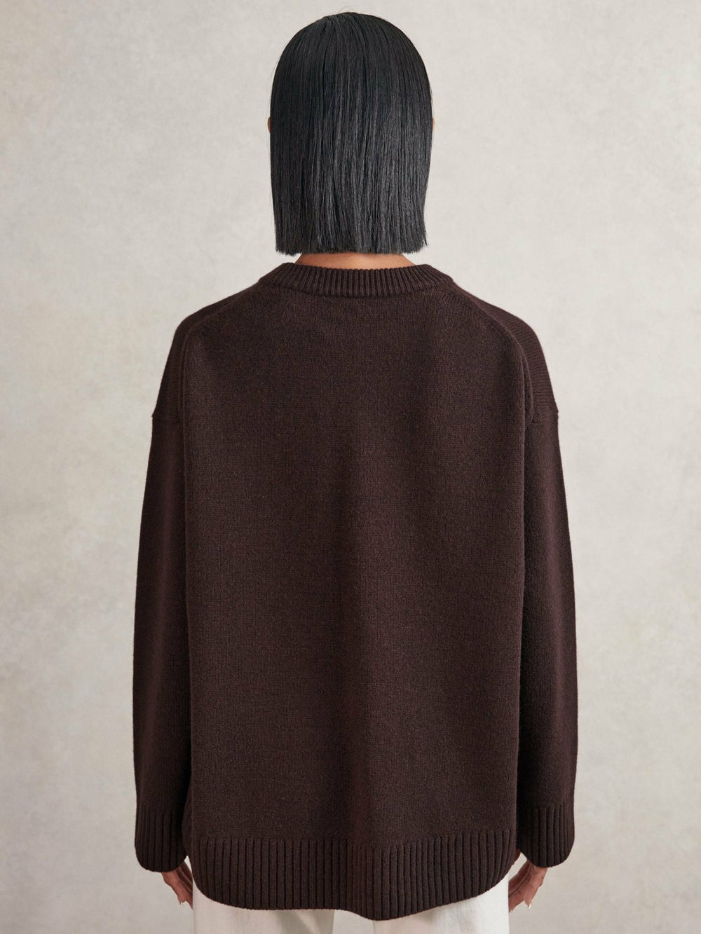 Wool-Cashmere Crew-Neck Jumper Plum | Women