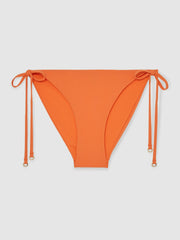 Side Tie Bikini Bottoms Coral Orange | Women