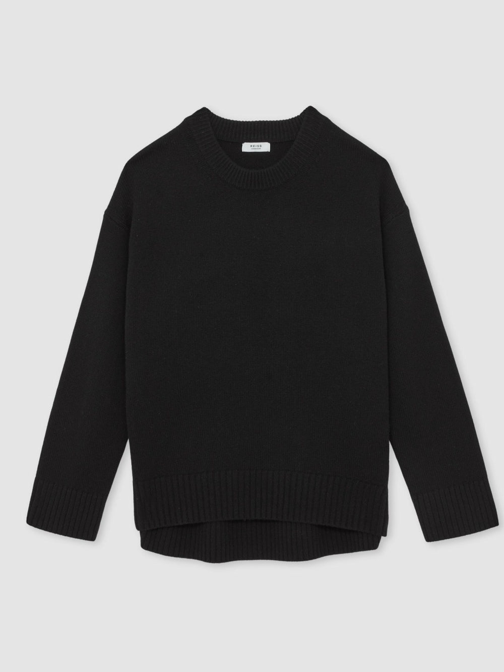 Wool-Cashmere Crew-Neck Jumper Black | Women