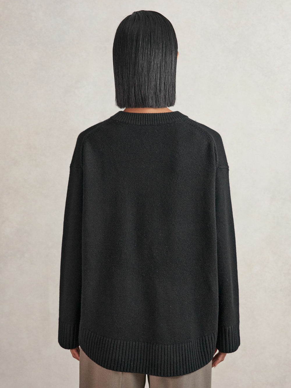 Wool-Cashmere Crew-Neck Jumper Black | Women