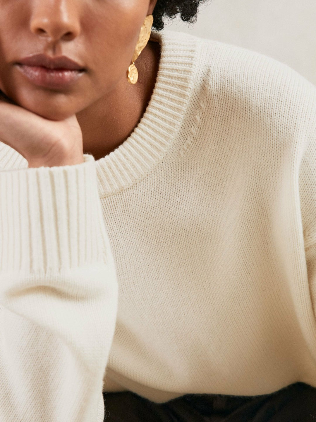 Wool-Cashmere Crew-Neck Jumper Cream | Women