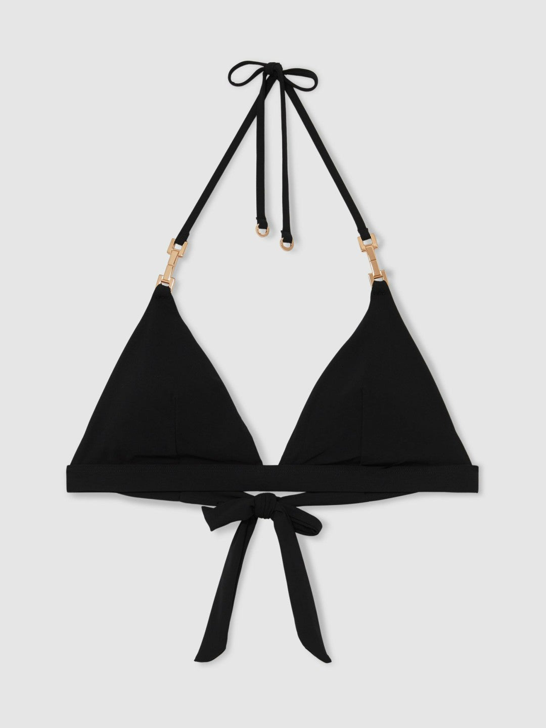 Triangle Halter Neck Bikini Top Black | Women