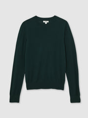 Merino Wool Crew-Neck Jumper Green | Women