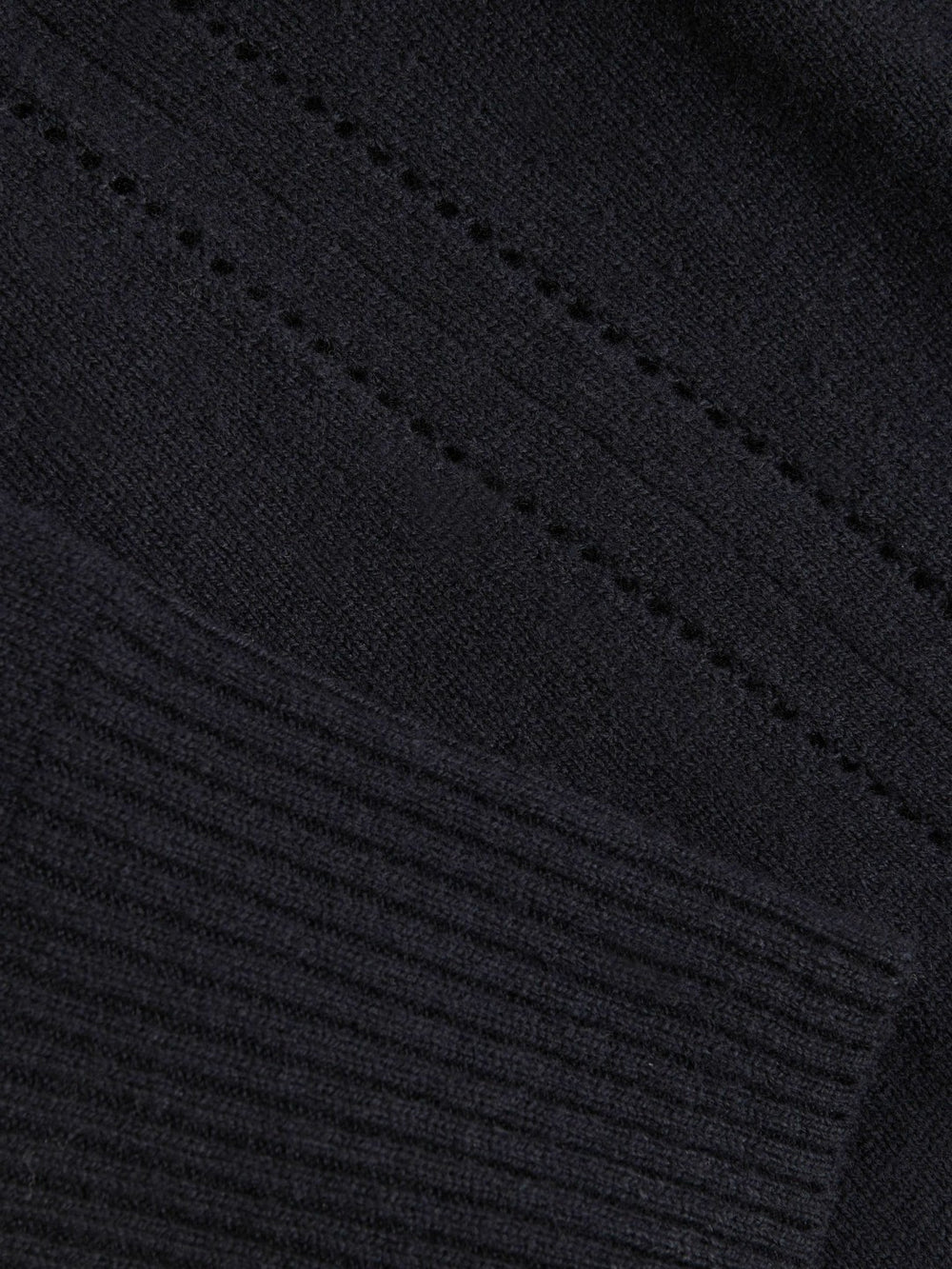 Wool-Blend Open-Stitch Jumper with Cashmere Navy | Women