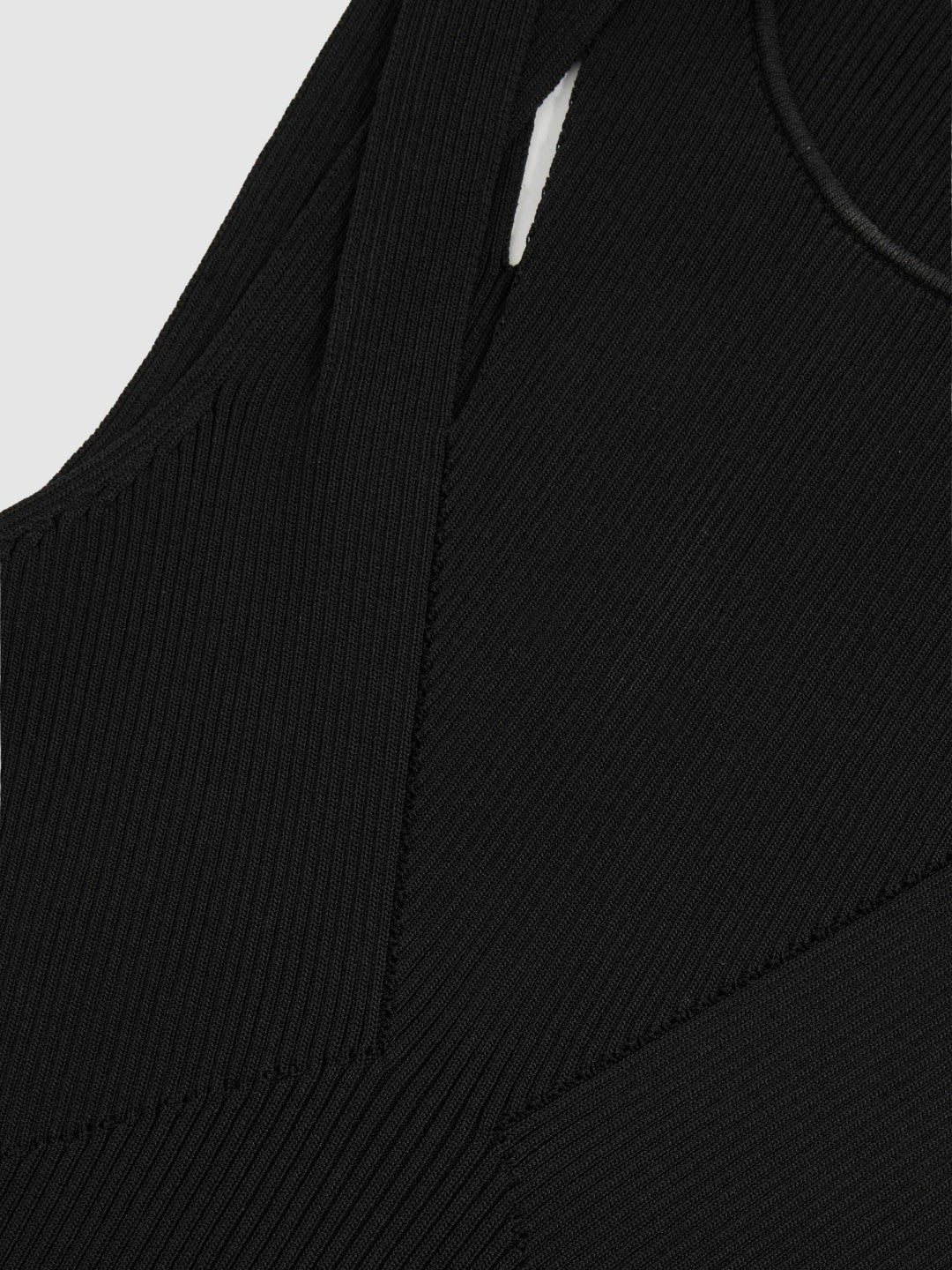 Cut-Out Rib-Knit Vest Black | Women