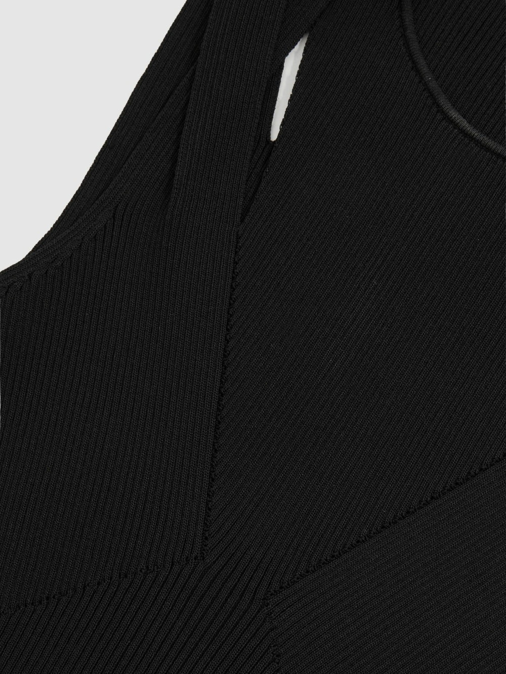 Cut-Out Rib-Knit Vest Black | Women