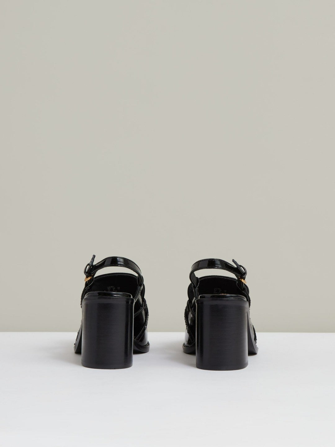 Patent Leather Slingback Heeled Loafers Black | Women