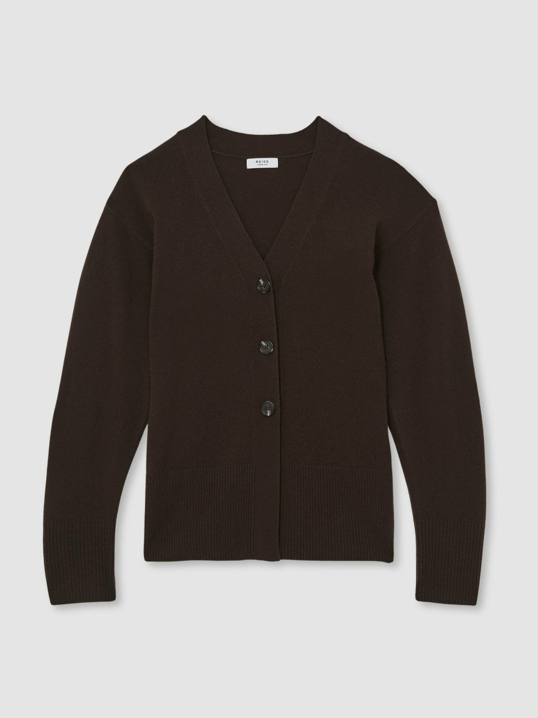 Wool-Blend Fitted Cardigan With Cashmere Chocolate | Women