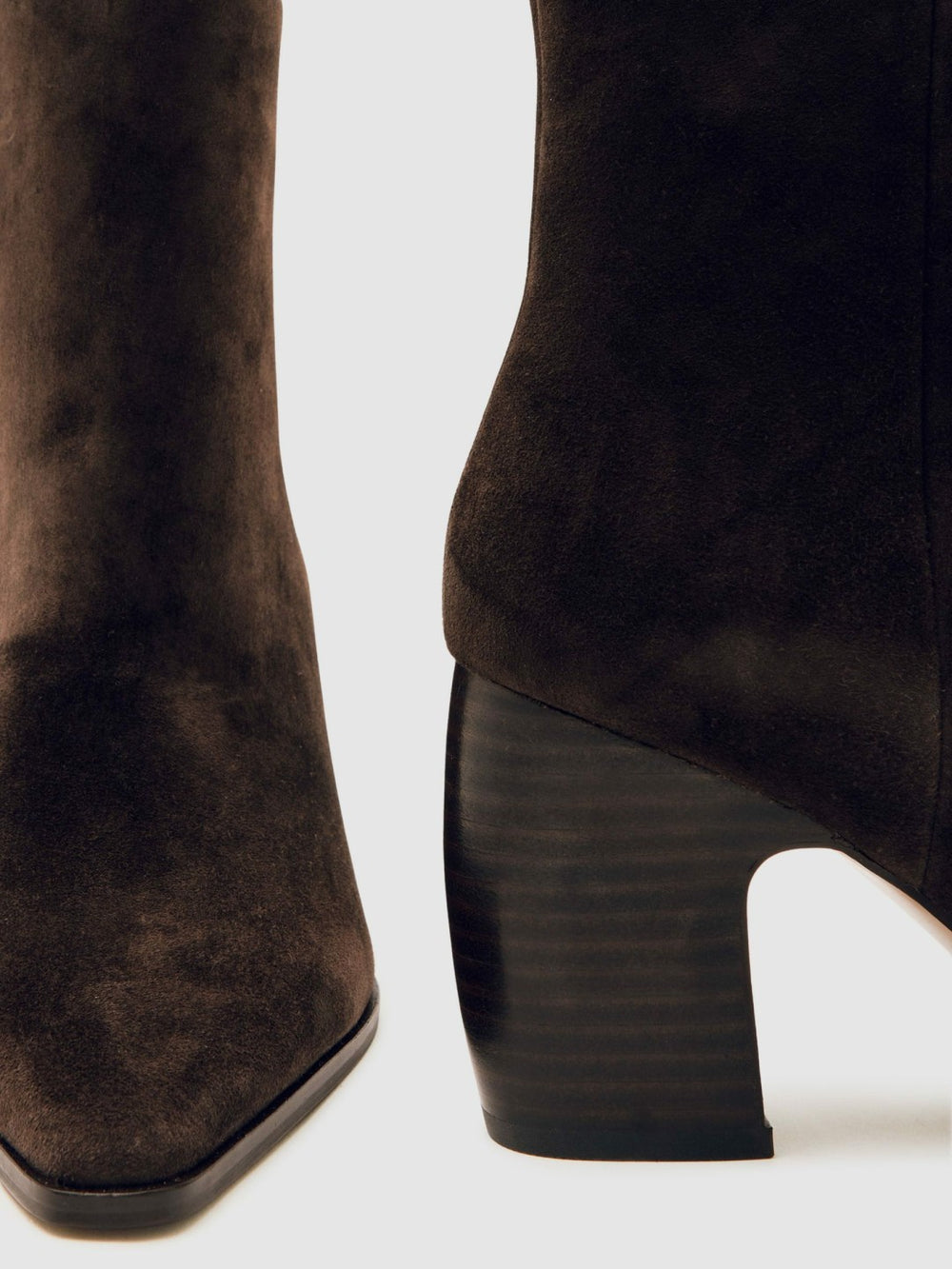 Suede Block-Heel Ankle Boots Chocolate | Women