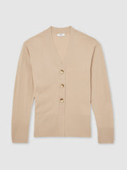 Wool-Blend Fitted Cardigan With Cashmere Neutral | Women