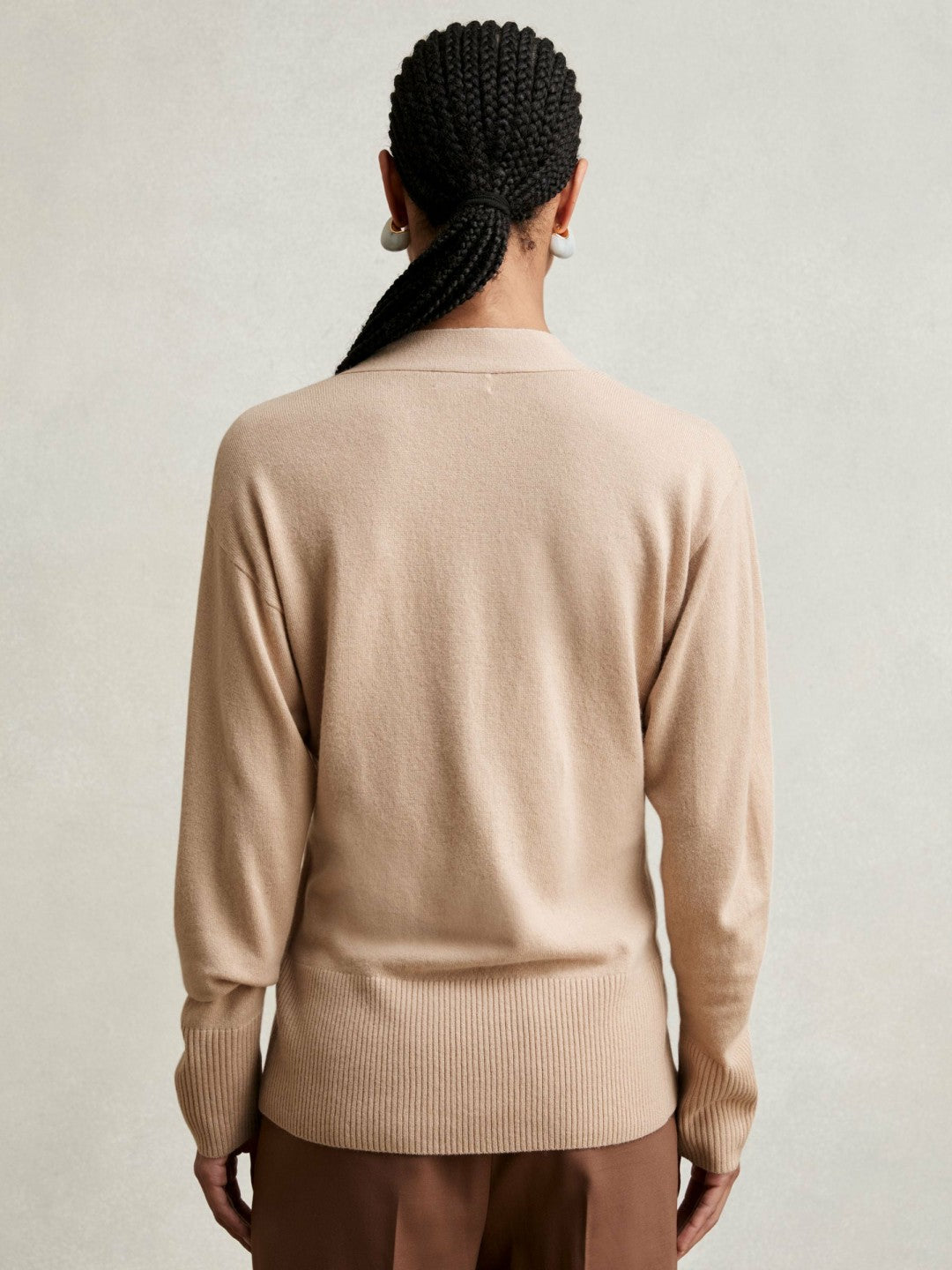 Wool-Blend Fitted Cardigan With Cashmere Neutral | Women