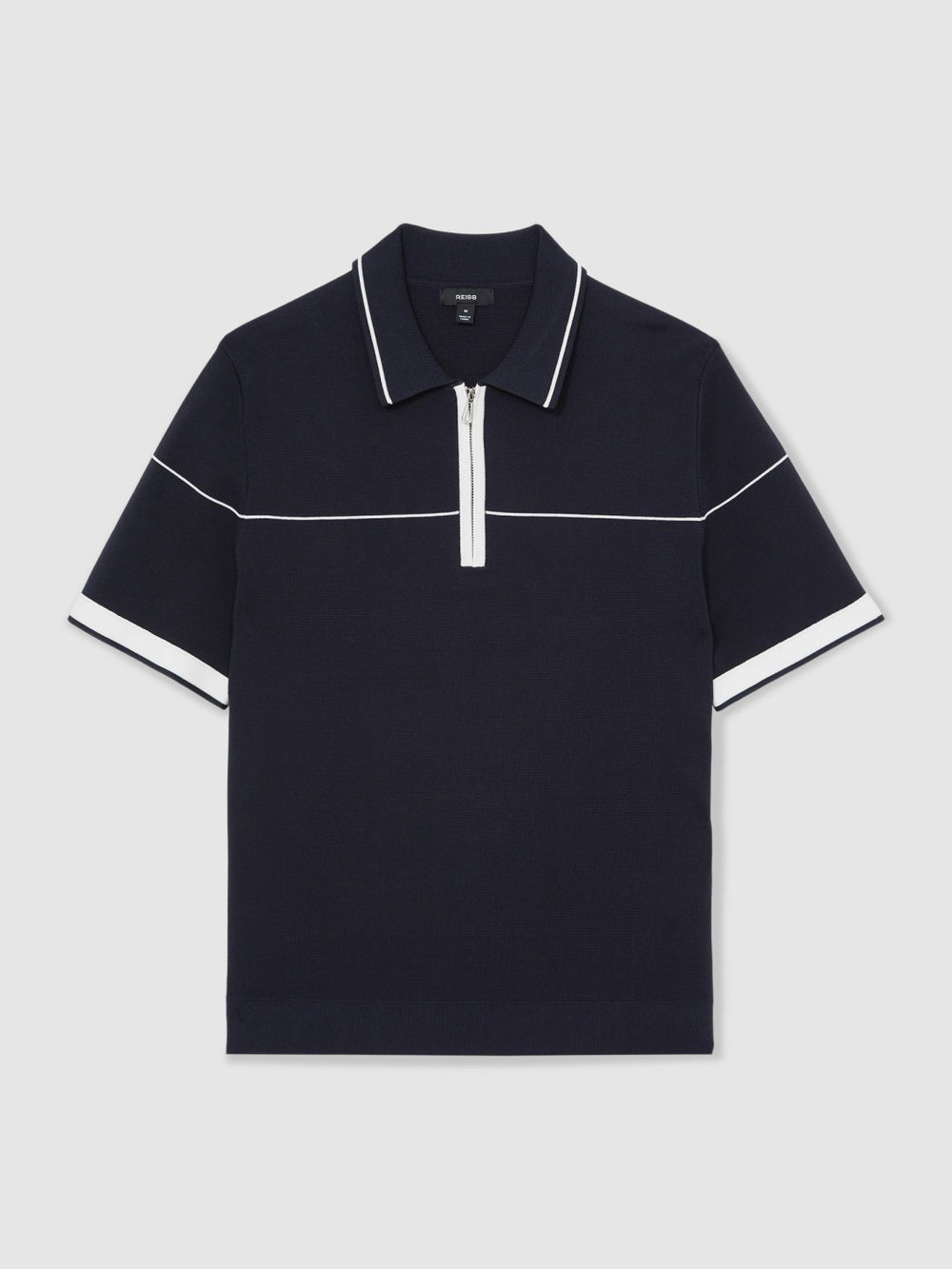 Half Zip Tipped Polo Shirt Navy/White | Men