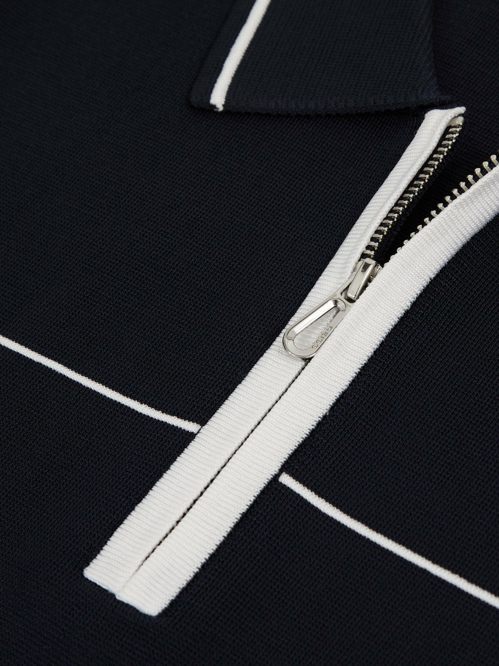 Half Zip Tipped Polo Shirt Navy/White | Men