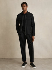 Technical Zip-Through Overshirt Black | Men