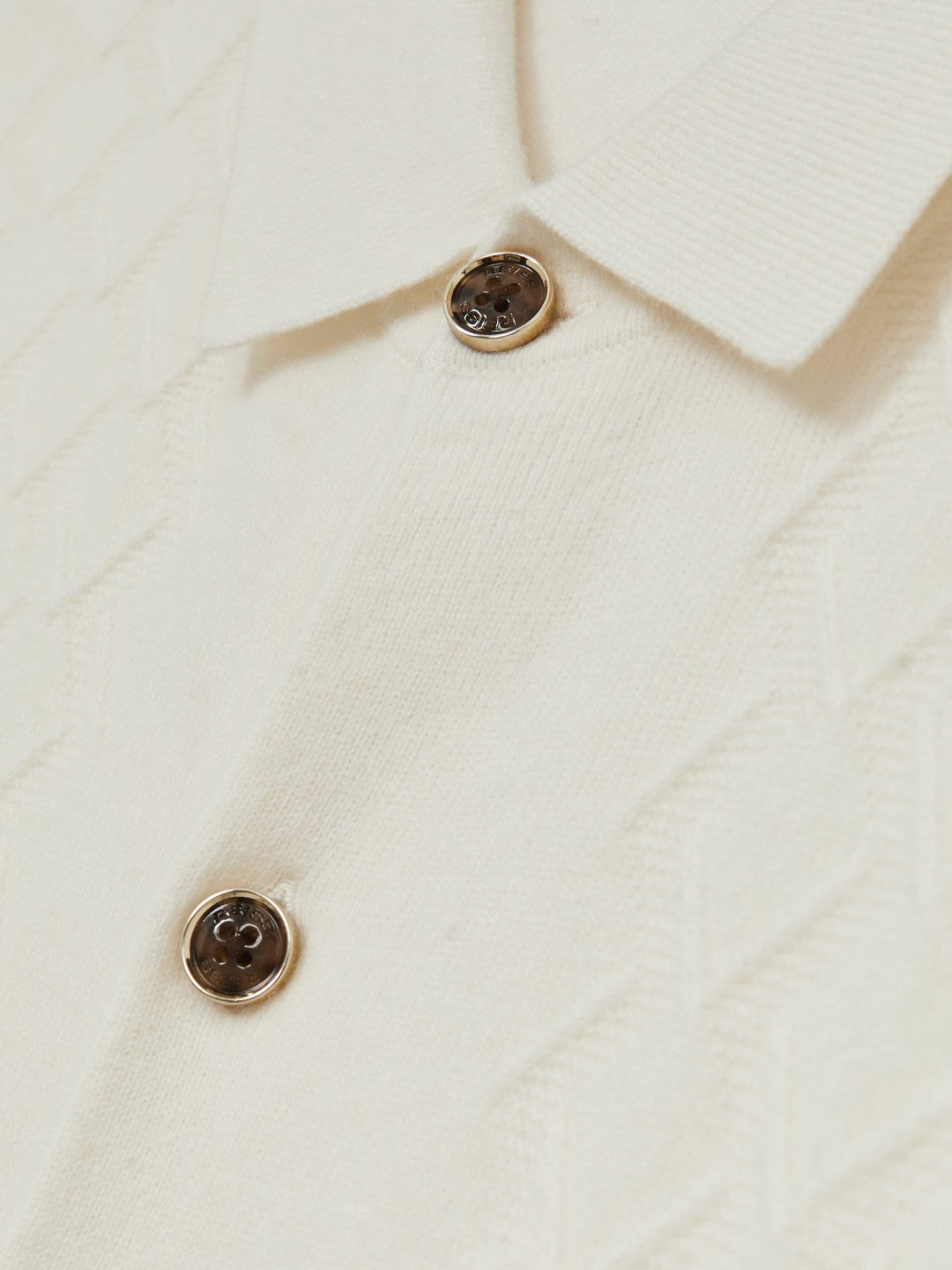 Wool V-Stitch Button-Through Cardigan Off White | Men