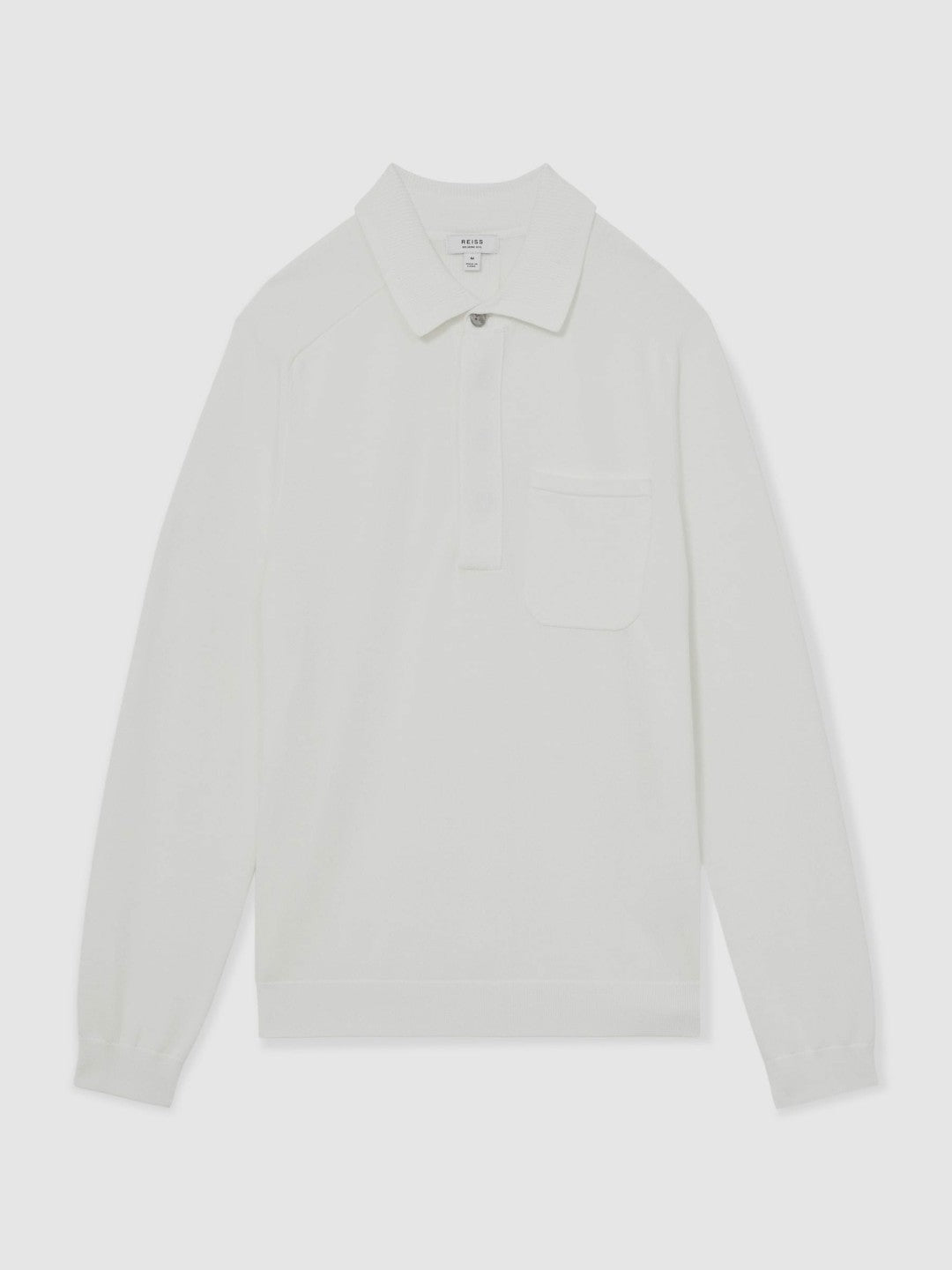 Cotton Concealed Placket Polo Shirt White | Men