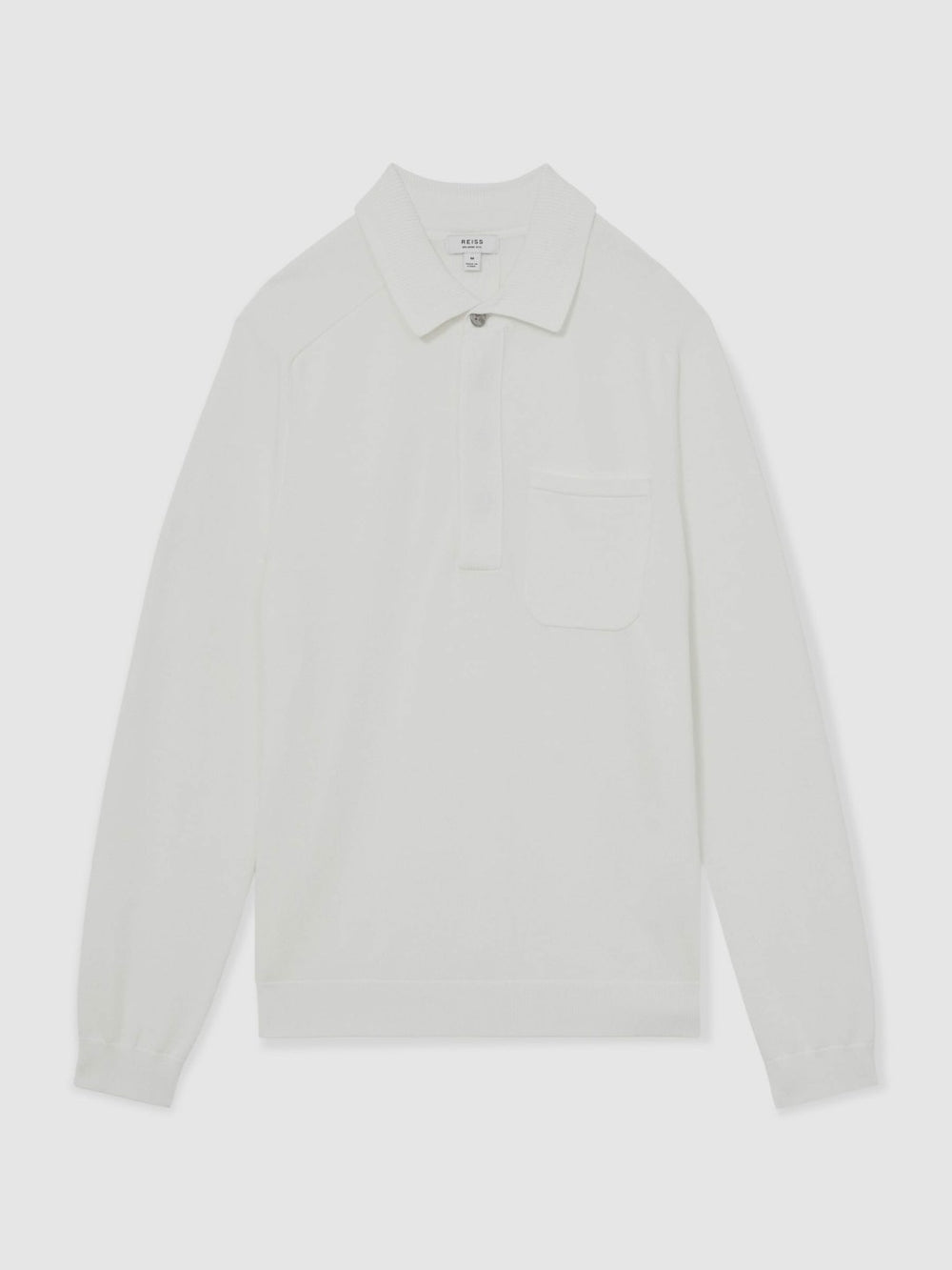 Cotton Concealed Placket Polo Shirt White | Men