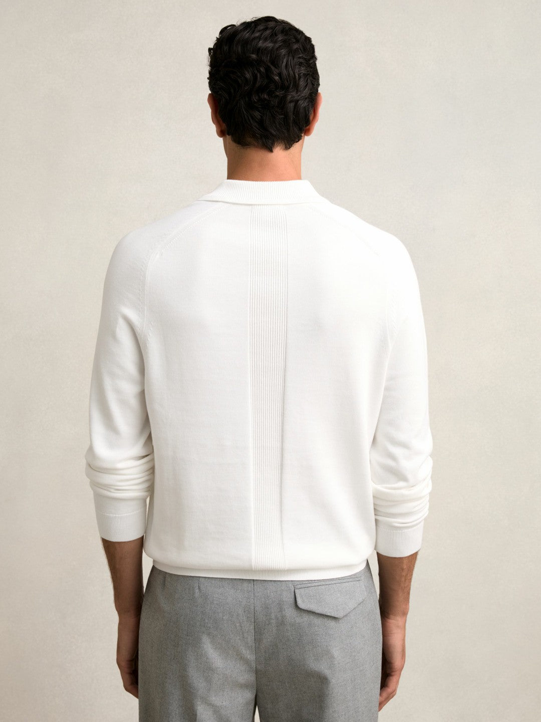 Cotton Concealed Placket Polo Shirt White | Men