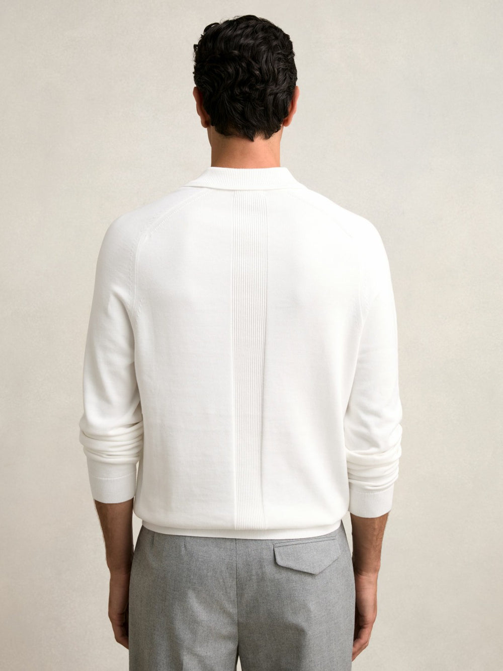 Cotton Concealed Placket Polo Shirt White | Men