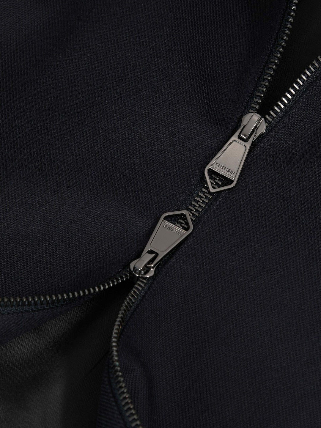 Lyocell-Cotton Zip-Through Twill Jacket Navy | Men