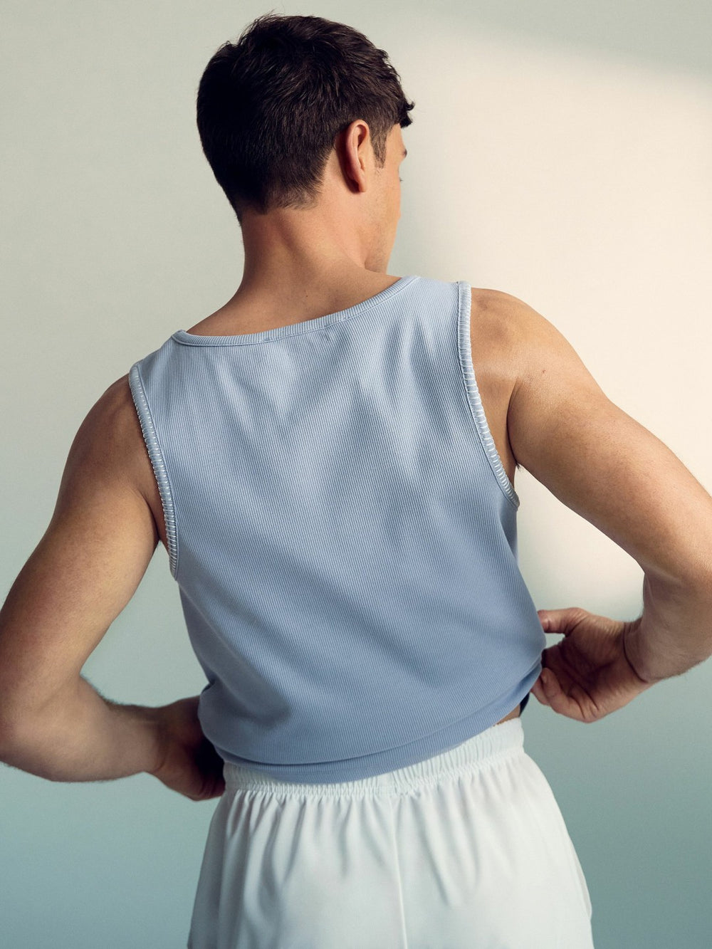 | Tom Daley Cotton Lover Vest with Stretch Soft Blue | Men
