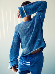 | Tom Daley Chunky Knit Jumper Soft Blue | Men