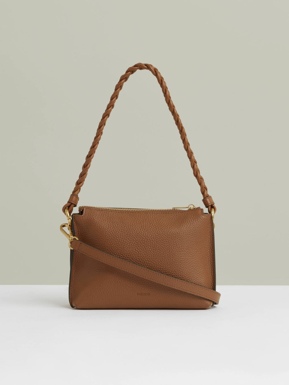 Suede Plaited-Strap Cross-Body Bag Tan | Women