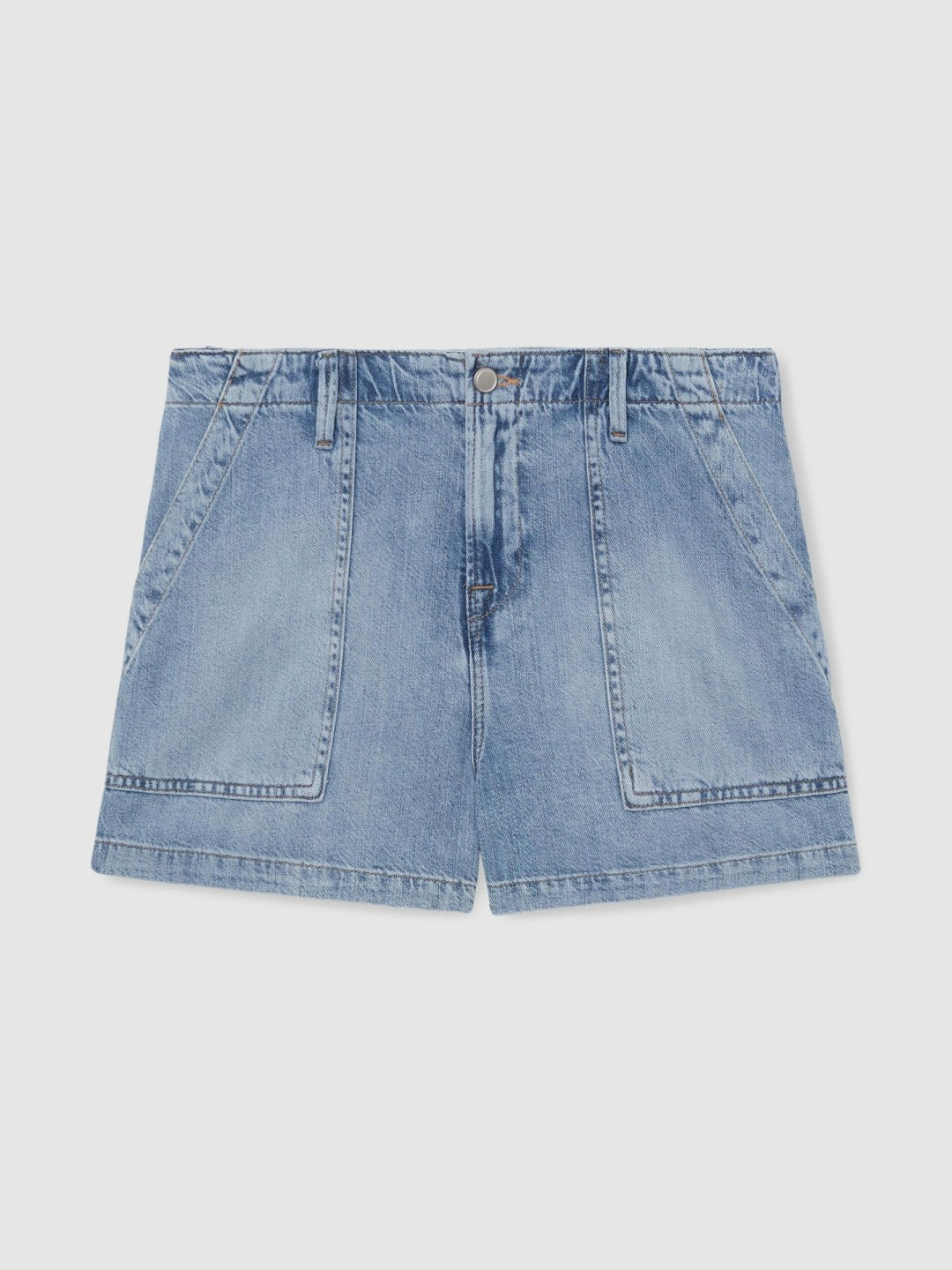 Good American Denim Shorts With Linen Indigo Blue | Women
