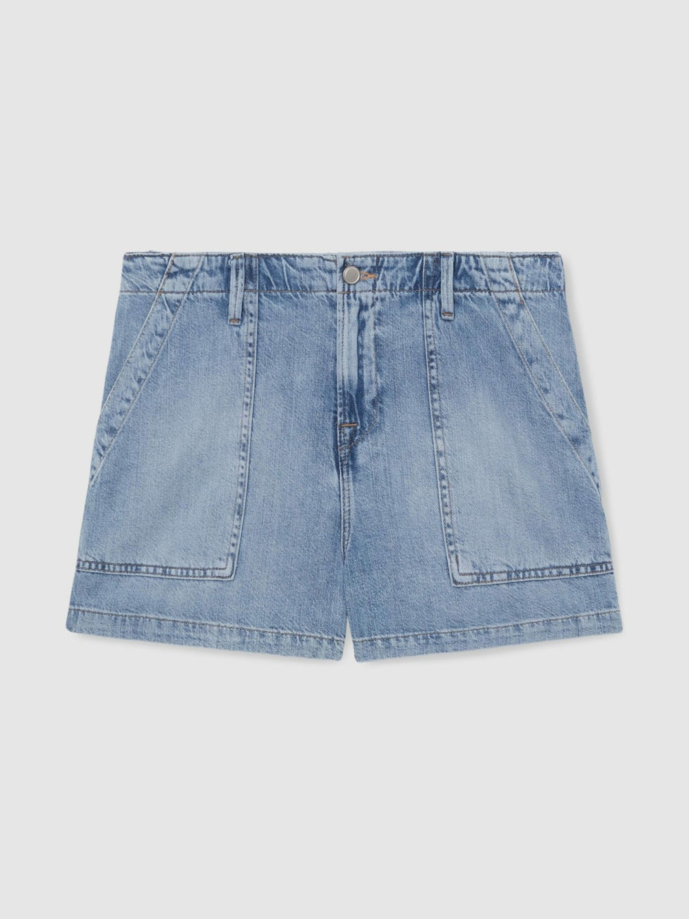 Good American Denim Shorts With Linen Indigo Blue | Women