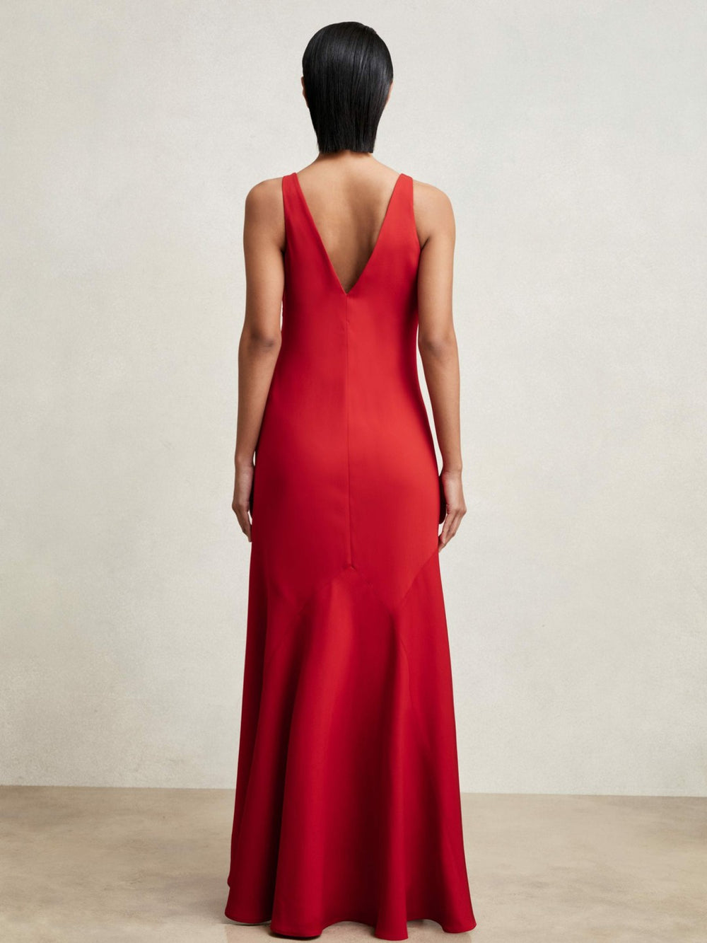 Cowl-Neck Sleeveless Maxi Dress Red | Women