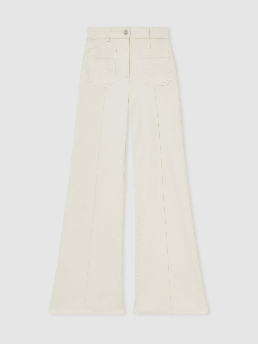 Petite Patch-Pocket Flared Jeans Ecru | Women
