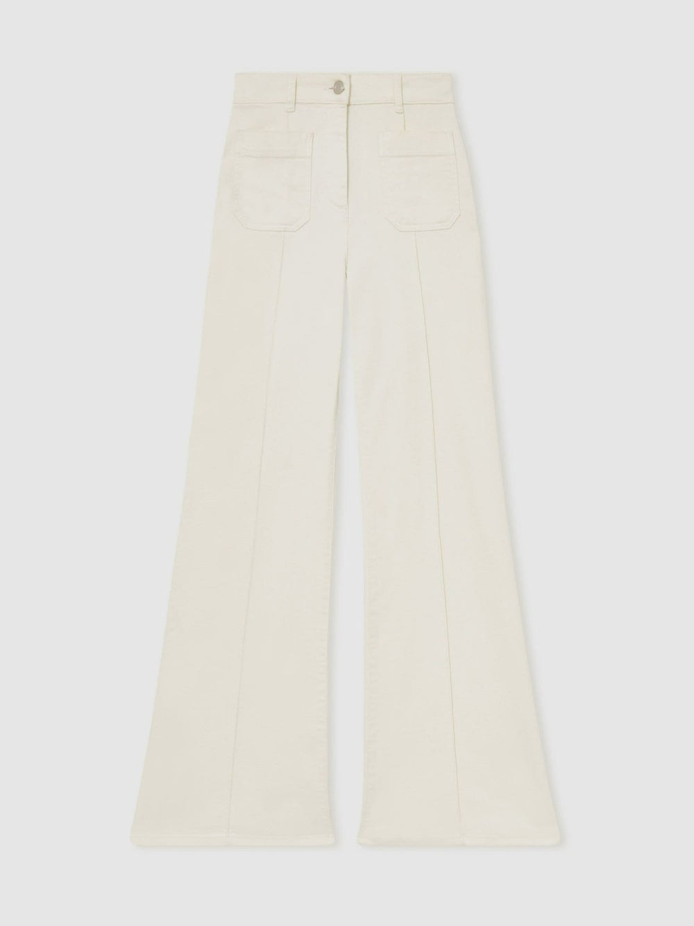 Petite Patch-Pocket Flared Jeans Ecru | Women