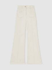 Petite Patch-Pocket Flared Jeans Ecru | Women