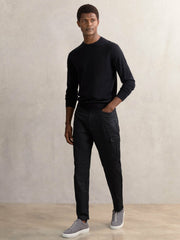 Cotton-Lyocell Cargo Trousers Navy | Men