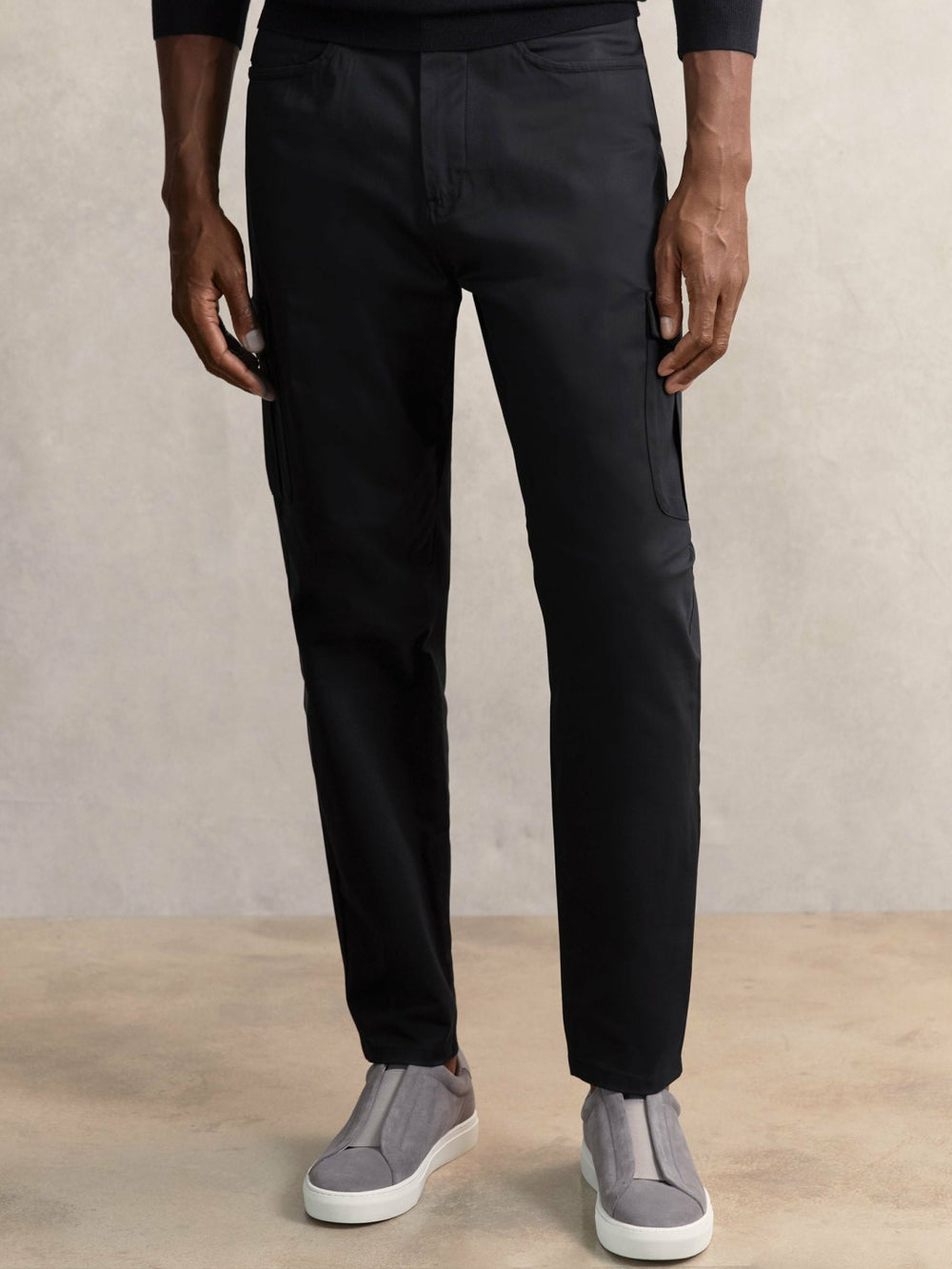 Cotton-Lyocell Cargo Trousers Navy | Men