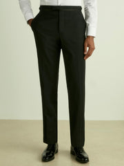 Wool-Blend Regular-Fit Tuxedo Trousers Black | Men