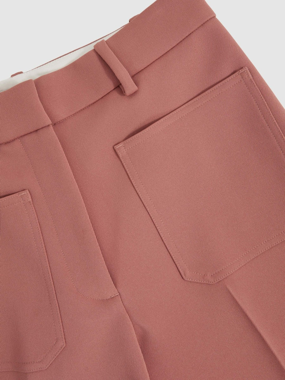 Petite Twill Patch-Pocket Flared Trousers Pink | Women