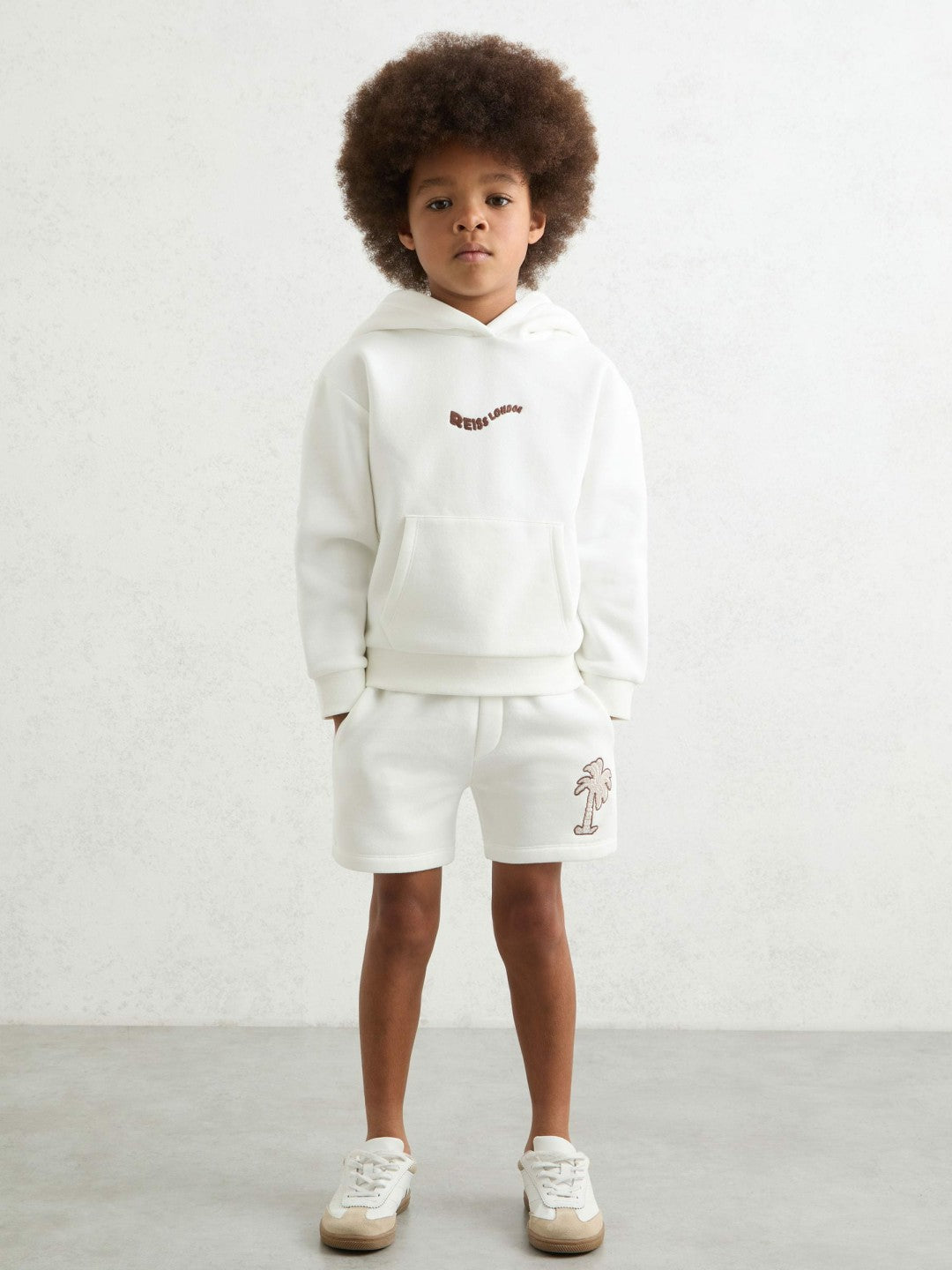 13-14 yrs Cotton Blend Palm Embroidered Shorts Off White | Children & Baby
