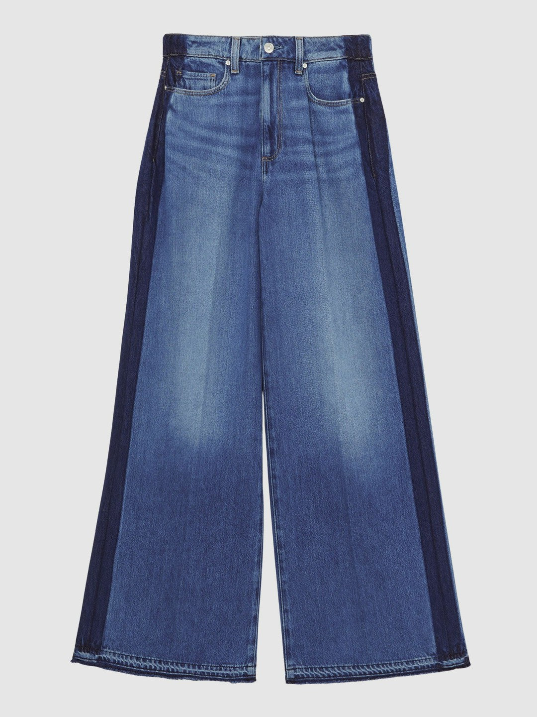 Paige Side Stripe Wide Leg Jeans Navy/Blue Stripe | Women