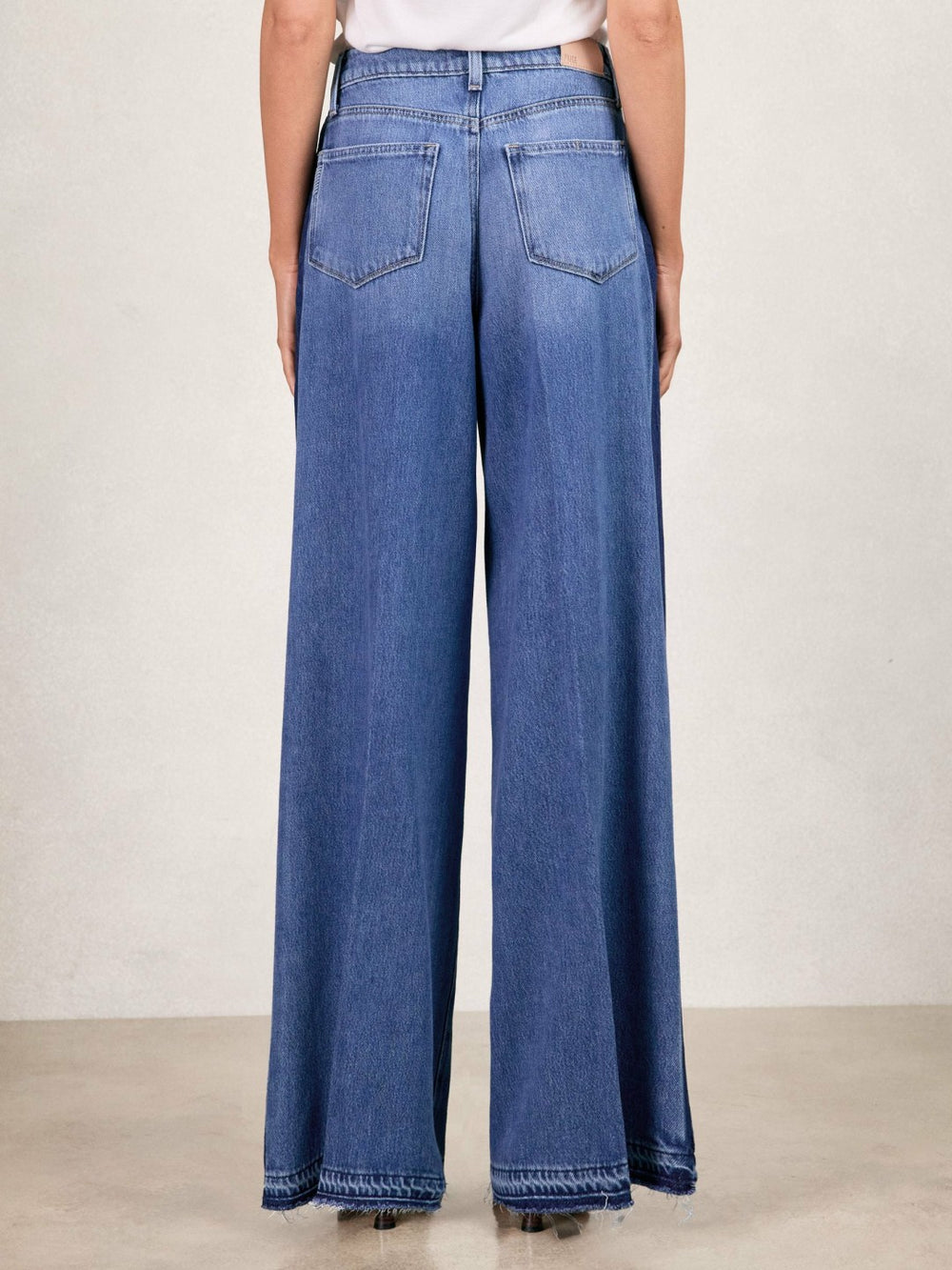 Paige Side Stripe Wide Leg Jeans Navy/Blue Stripe | Women