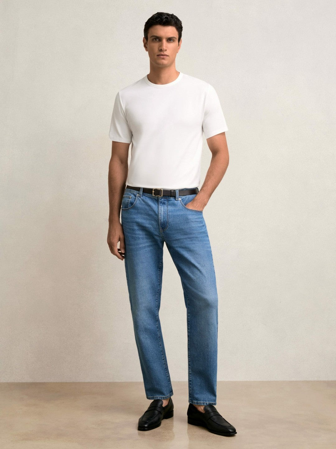 Stretch-Cotton Crew-Neck T-Shirt White | Men
