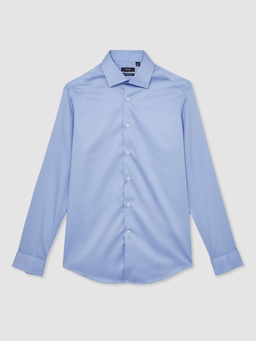 Slim Fit Slim-Fit Cotton-Sateen Shirt Mid Blue | Men