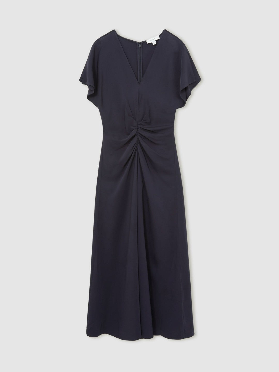 Petite Ruched-Front Midi Dress Navy | Women