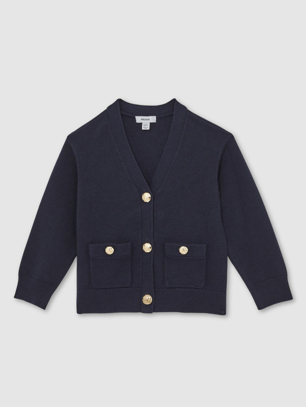 3-9 yrs Knitted Embossed-Button Cardigan Navy | Children & Baby