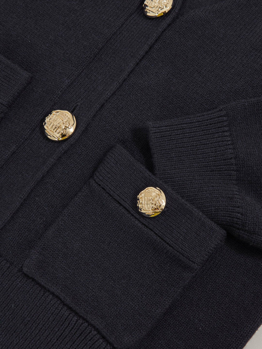 3-9 yrs Knitted Embossed-Button Cardigan Navy | Children & Baby